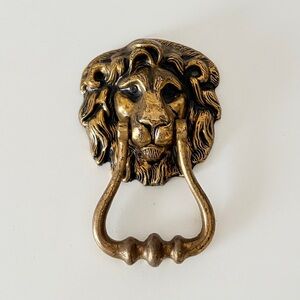 Vintage Majestic Lion Head Regal Door Knocker Solid Brass Made in England